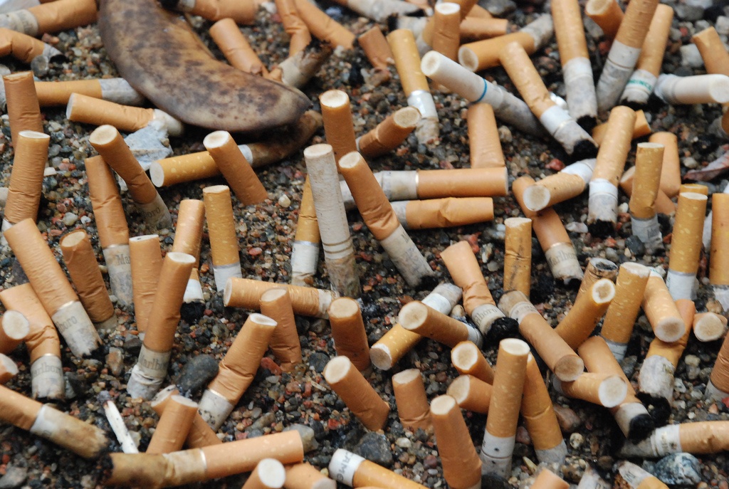 Rede de hospital coleta bitucas de cigarro para reciclar